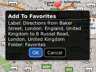 Scroll to OK and press the Navigation key.