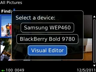 Highlight the required device and press the Navigation key.The transfer of the file needs to be accepted at the receiving end.The file is sent.