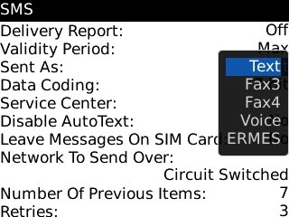 Scroll to Text and press the Navigation key.