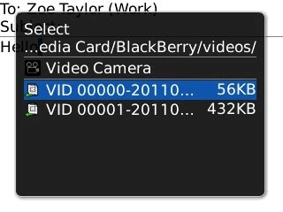 Highlight the required video clip and press the Navigation key.