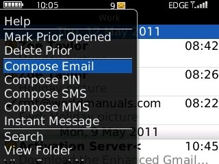 Scroll to Compose Email and press the Navigation key.