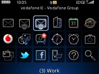 Highlight the required email account and press the Navigation key.