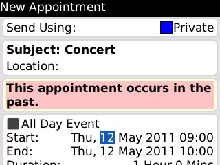 Highlight the fields next to Start and End and follow the instructions on the display to select start and end time.Follow the instructions on the display to key in further information.