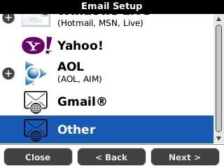Scroll to Other and press the Navigation key.
