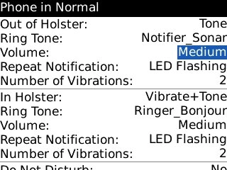 Highlight the drop down list next to Volume and press the Navigation key.