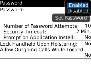 Highlight Enabled or Disabled and press the Navigation key.