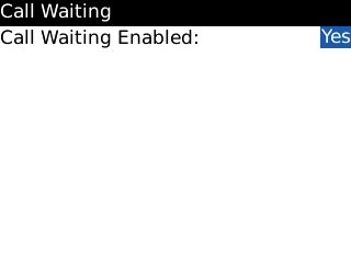 Highlight the drop down list next to Call Waiting Enabled and press the Navigation key.
