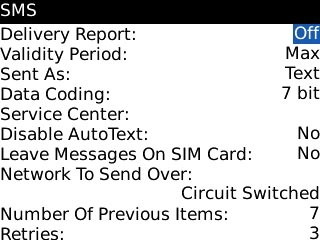 Highlight the drop down list next to Delivery Report and press the Navigation key.
