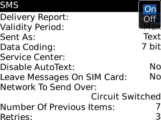 Highlight On or Off and press the Navigation key.