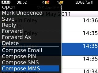 Scroll to Compose MMS and press the Navigation key.