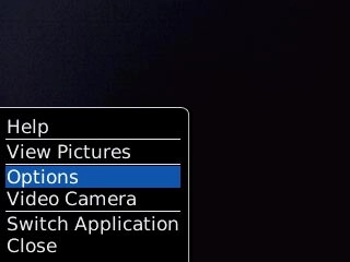 Scroll to Options and press the Navigation key.Choose one of the following options:Select picture size, go to 3a.Select picture quality, go to 3b.Select memory, go to 3c.