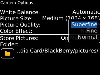 Highlight Superfine, Fine or Normal and press the Navigation key.