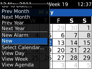 Scroll to New and press the Navigation key.