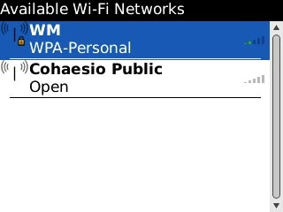 Highlight the required Wi-Fi network and press the Navigation key.Follow the instructions on the display to select security settings, if required.