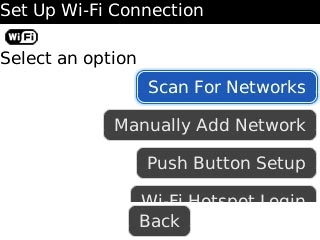 Scroll to Scan For Networks and press the Navigation key.A list of available Wi-Fi networks is displayed.
