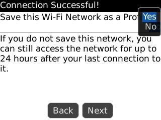 Scroll to Yes and press the Navigation key.