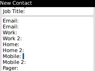 Highlight the field next to the required number type and key in the required phone number.