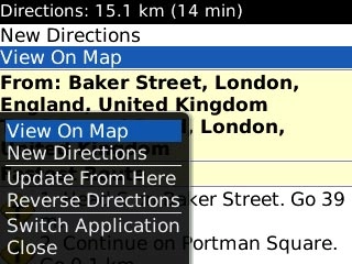 Scroll to View On Map and press the Navigation key.
