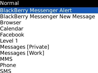 Highlight the required message type and press the Navigation key.