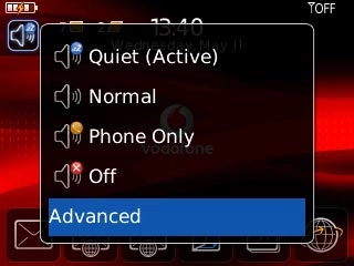 Scroll to Advanced and press the Navigation key.
