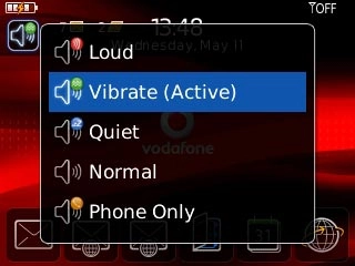 To turn off vibration:Highlight a profile other than Vibrate and press the Navigation key.