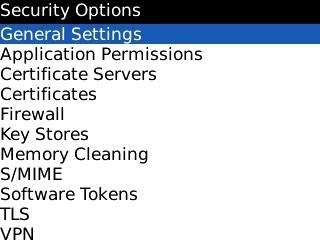 Scroll to General Settings and press the Navigation key.