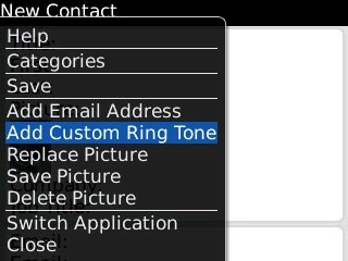 Press Add Custom Ring Tone and press the Navigation key.