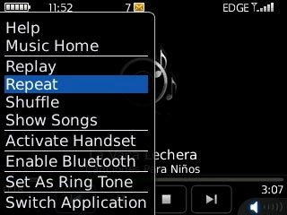 Highlight Repeat and press the Navigation key.
