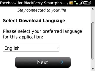 Highlight the drop down list below Select Download Language and press the Navigation key.