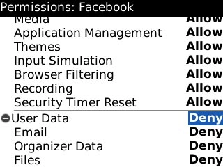 Highlight the drop down list next to User Data and press the Navigation key.