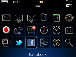 Scroll to Facebook and press the Navigation key.