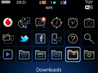 Scroll to Downloads and press the Navigation key.