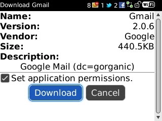 Scroll to Download and press the Navigation key.