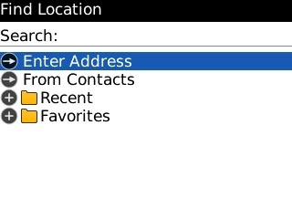 Scroll to Enter Address and press the Navigation key.