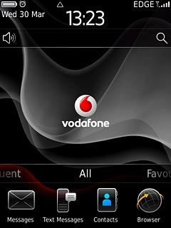 The alarm icon shows that the alarm is set.Further information:Set the alarm