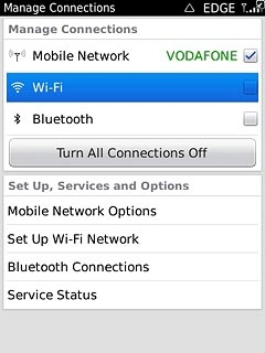 Press Wi-Fi to turn on Wi-Fi.
