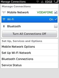 When the box next to the menu item is ticked (V), Wi-Fi is turned on.