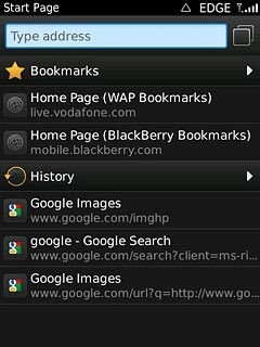 Press the address bar at the top of the display.