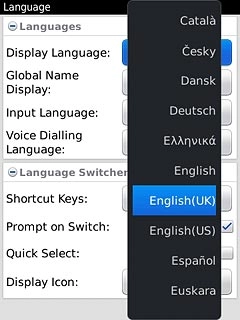 Press the required language.