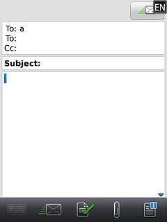 Press the message field.Write the text for your email message.