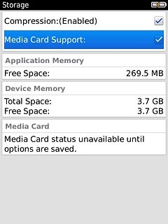 When the box next to the menu item is ticked (V), use of memory card is activated.