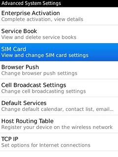 Press SIM Card.