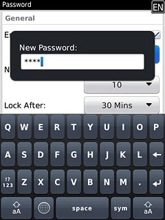 Key in a new phone lock code and press Enter.