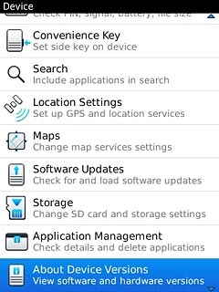 Press About Device Versions.The software version is displayed.