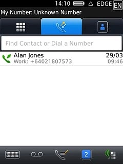 Press the call list icon.