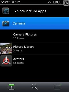 To take a new picture:Press Camera.