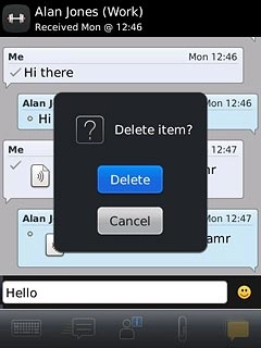 Press Delete to confirm.