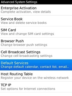 Press Default Services.