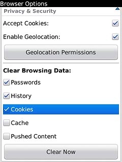 When the box next to the menu item is ticked (V), it's selected.