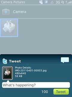 Key in text for the picture.Press Tweet.